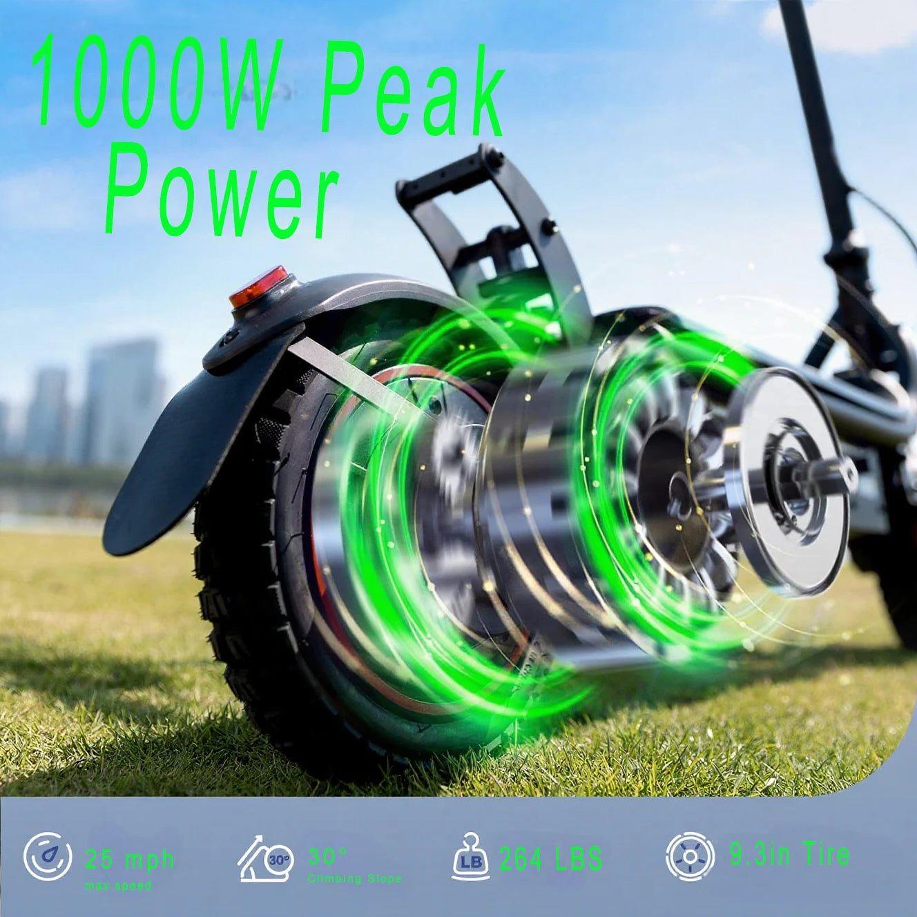 Electric Scooter Adults,750W Peak Foldable Escooter, 35-45Km Max Range, Top 24.9 MPH, Portable E Scooter for Turn Signal, Folding Handlebar