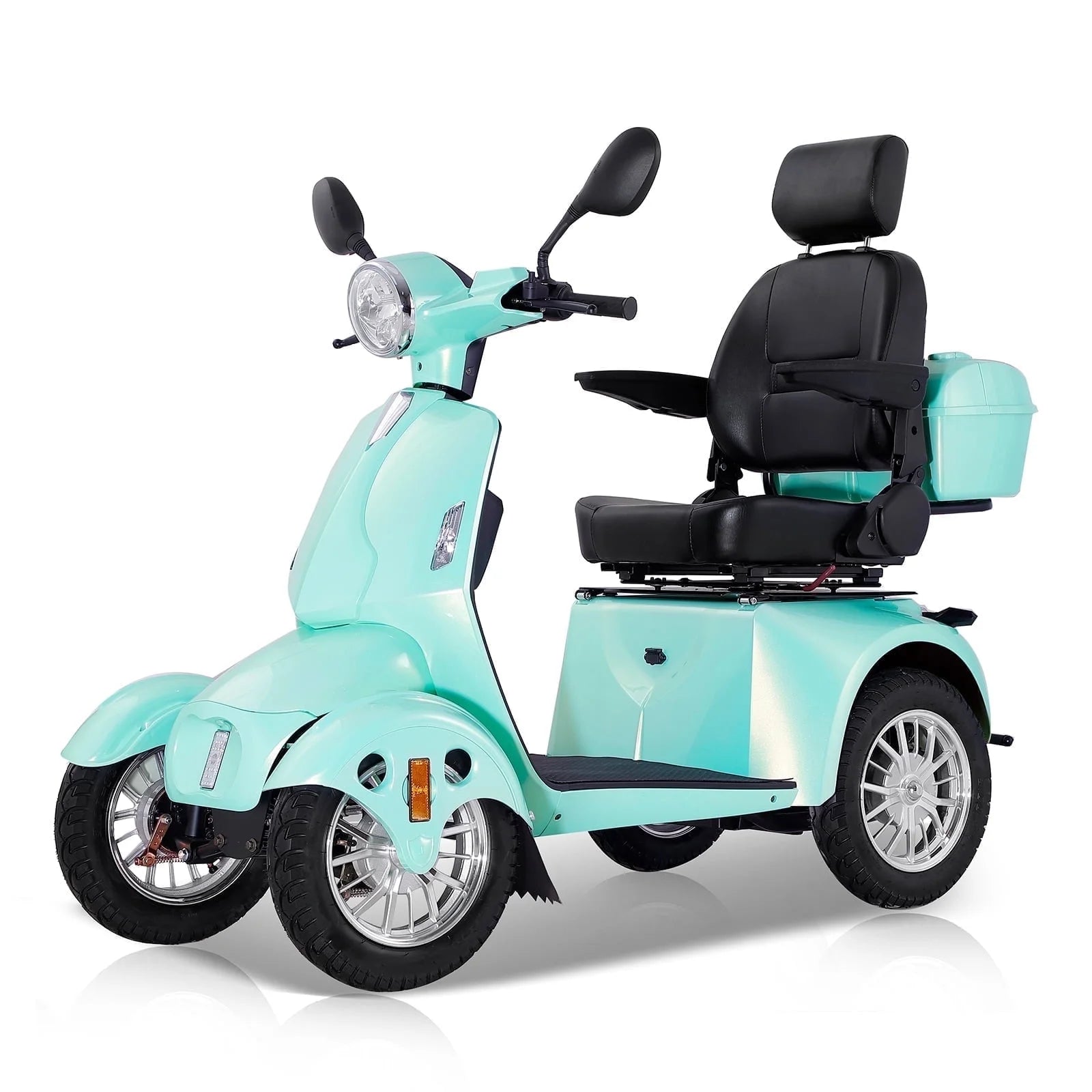Mobility Scooter with Adjustable Seat & Storage Box, 4-Wheel, 800W Green