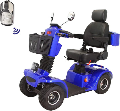 Featherlite 4-Wheel Mobility Scooter with Charger, Blue, 350 Lb Limit
