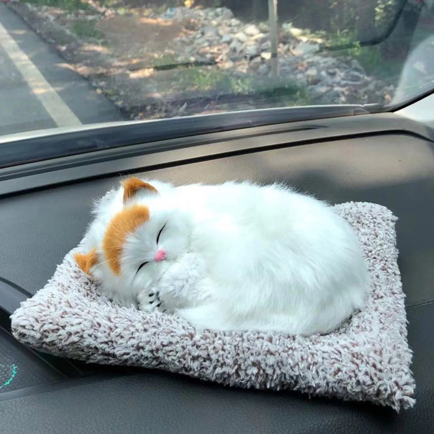 Simulation Animal Doll Plush Cat Toy,Interactive Companion Robot Cat Pets, Handmade Weighted Stuffed Animals, Cat Plush Toy with Voice Response, Realistic Heartbeat and Purring