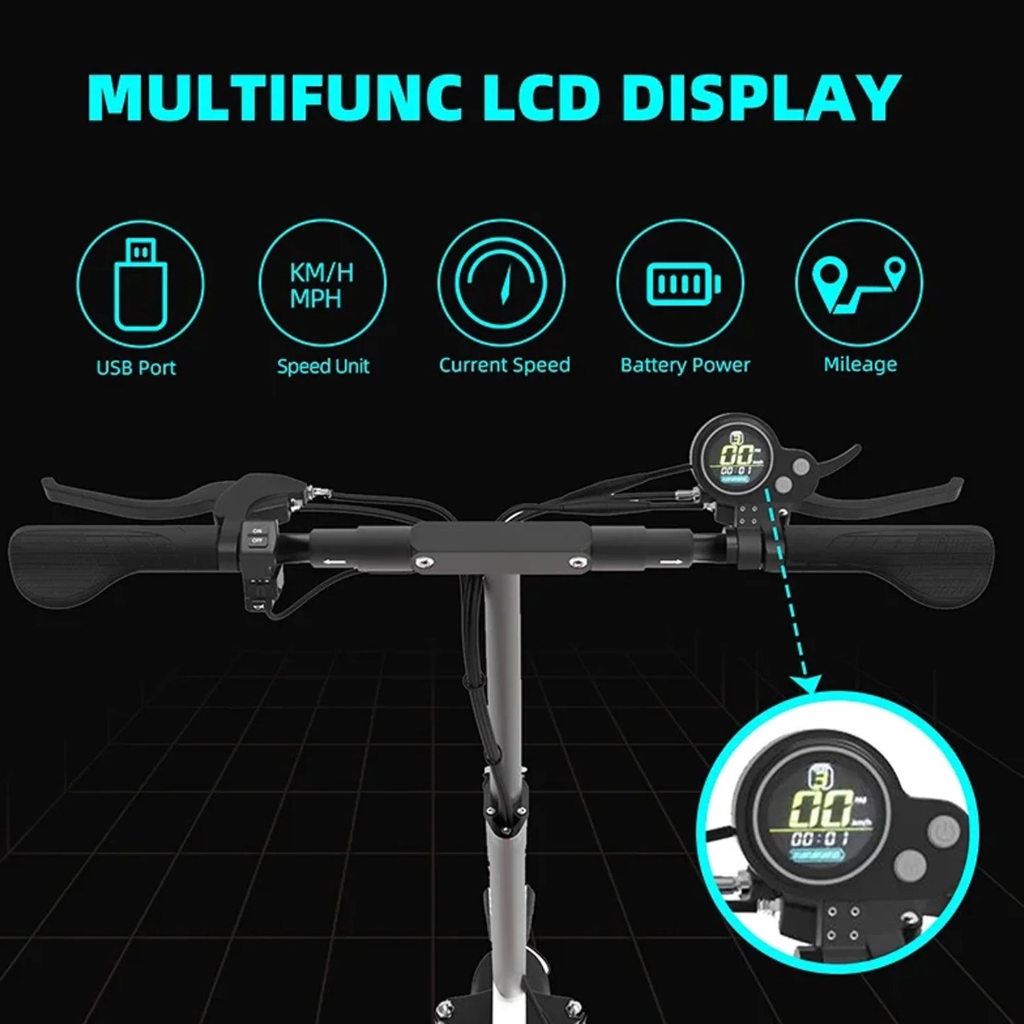 Electric Scooter with Seat for Adults,35 MPH MAX Speed ,1200W Foldable Escooter, 10 Inch Street Tire