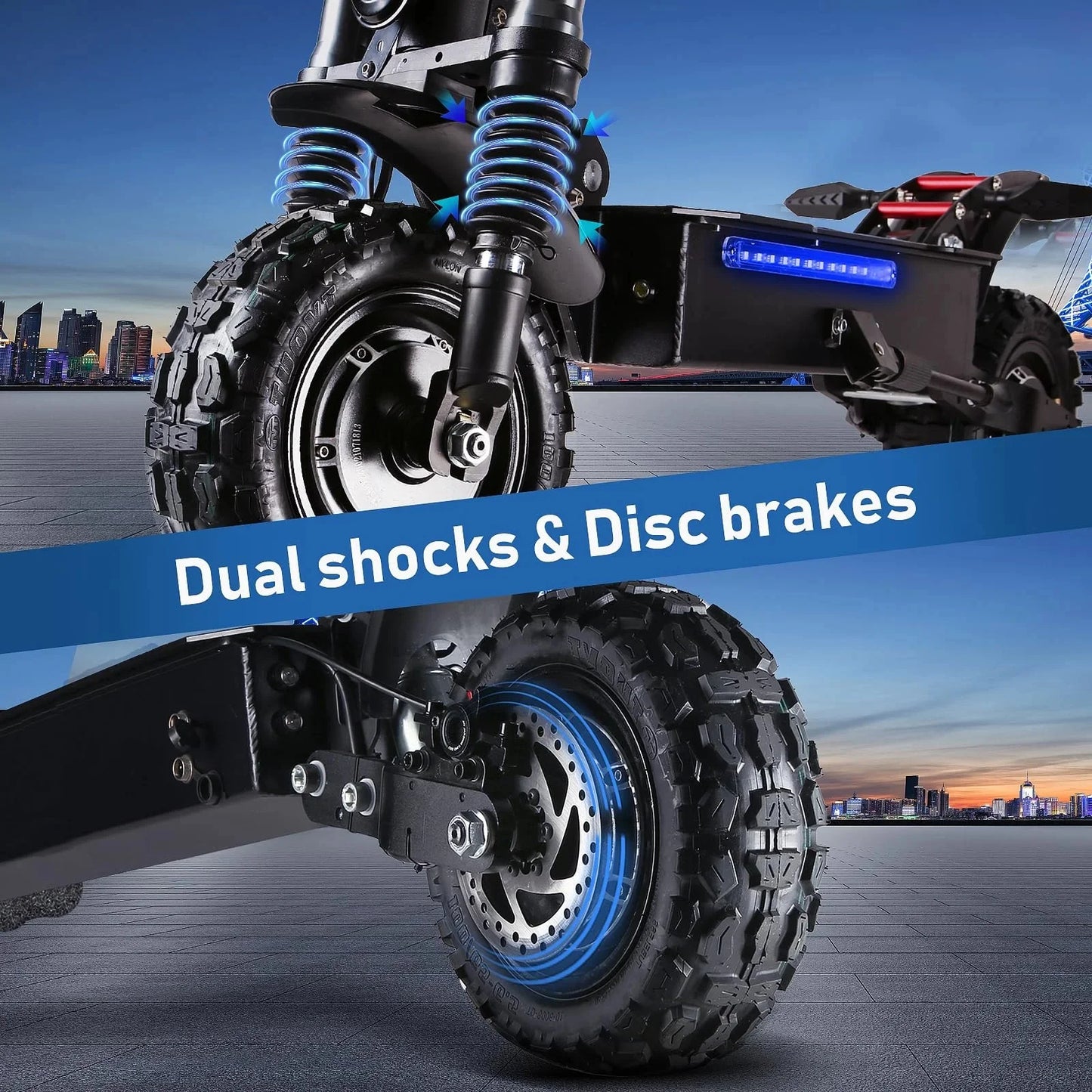 Adult Electric Scooter, Folding Scooter, Dual Motor 60V27AH Battery, Dual Disc Hydraulic Oil Brake, Dual Shock Absorption, with Seat