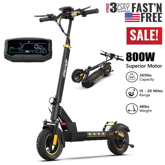 Electric Scooter for Adult with Seat, 800W Foldable City Commuting Escooter, 3 Speeds / 48V 12.5Ah / 28 Mph 30 Miles Range / 330 Lbs Capacity, E-Scooter for Kids 12+