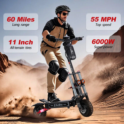 All Terrain Adults 54 Mph Electric Scooter with Seat, 50.00 in X 24.00 in X 55.00 In, 150 Lb