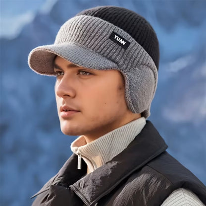 Winter Thermal Knitted Baseball Cap Thickened Ear Protection Warm Hat Windproof Men Women Outdoor Sports Running Hiking Beanie