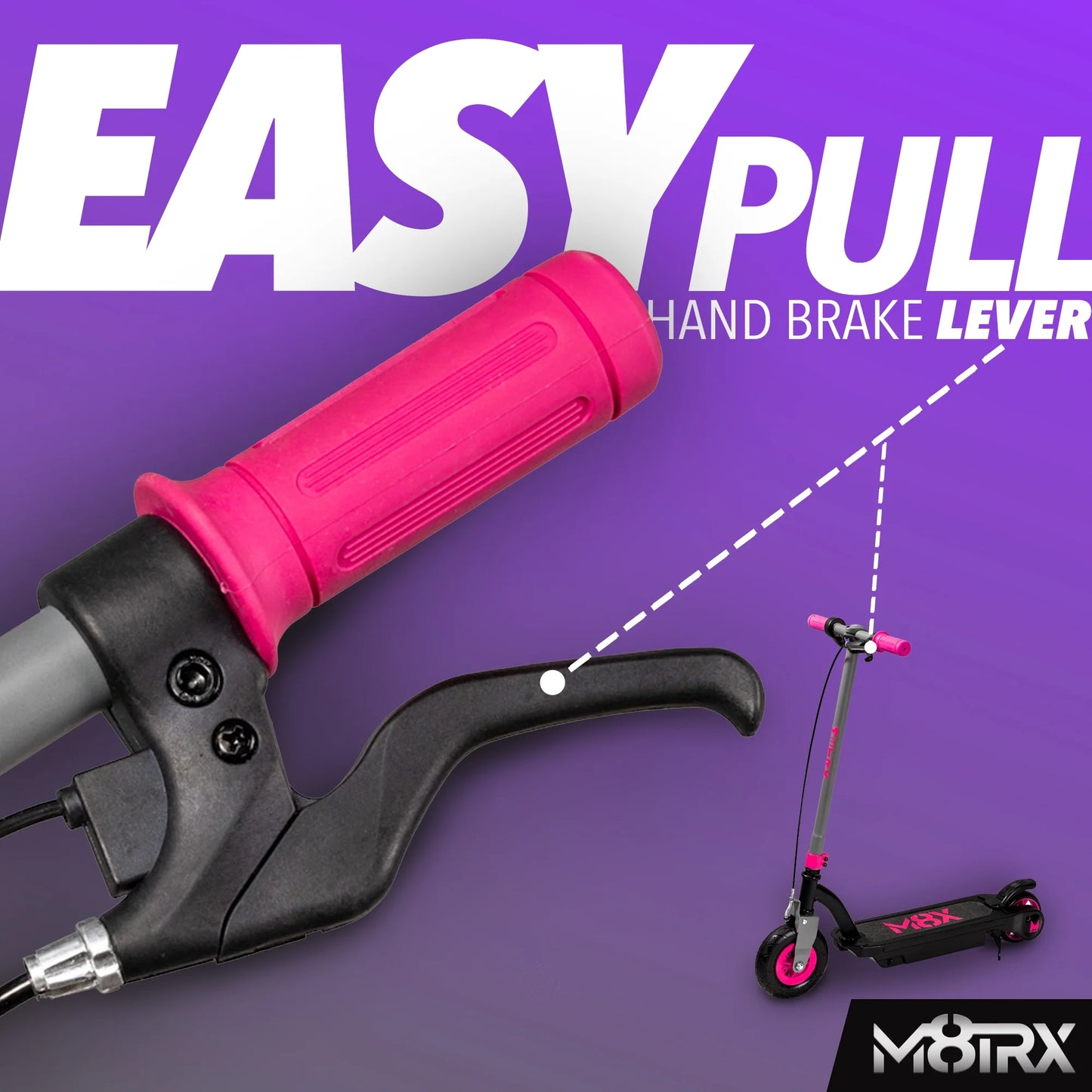 Pink 24 Volt Kids Electric Scooter, 8" Air Filled Tire, Speeds up to 10Mph, Kids Ages 8+