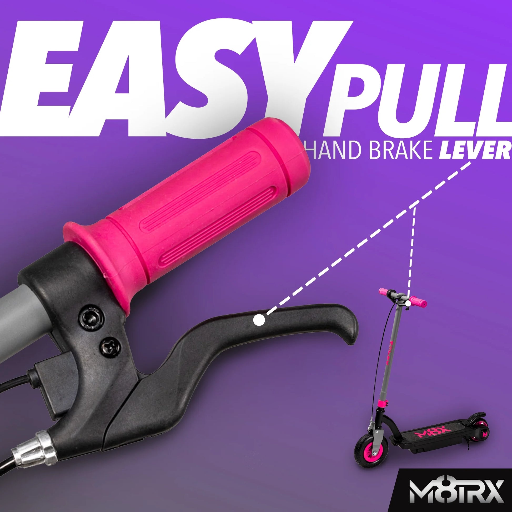 Pink 24 Volt Kids Electric Scooter, 8" Air Filled Tire, Speeds up to 10Mph, Kids Ages 8+