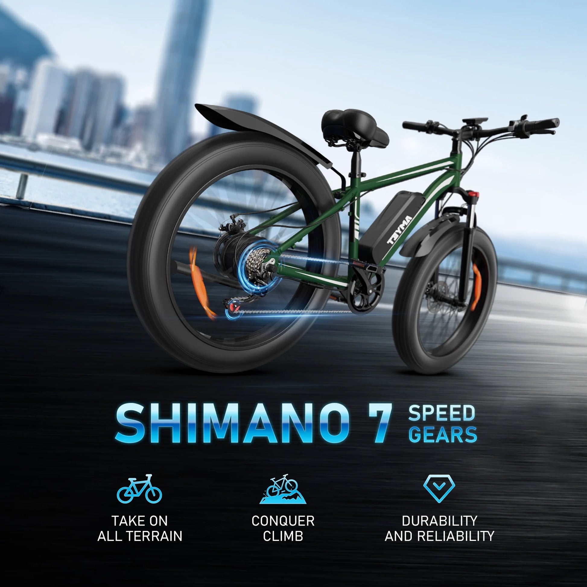 EB26 Electric Bike for Adults Set of 2, 26" Fat Tire E-Mountain Bicycle, 750W Dual Motor 48V 15Ah 7-Speed Ebike UL2849