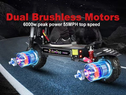 All Terrain Adults 54 Mph Electric Scooter with Seat, 50.00 in X 24.00 in X 55.00 In, 150 Lb