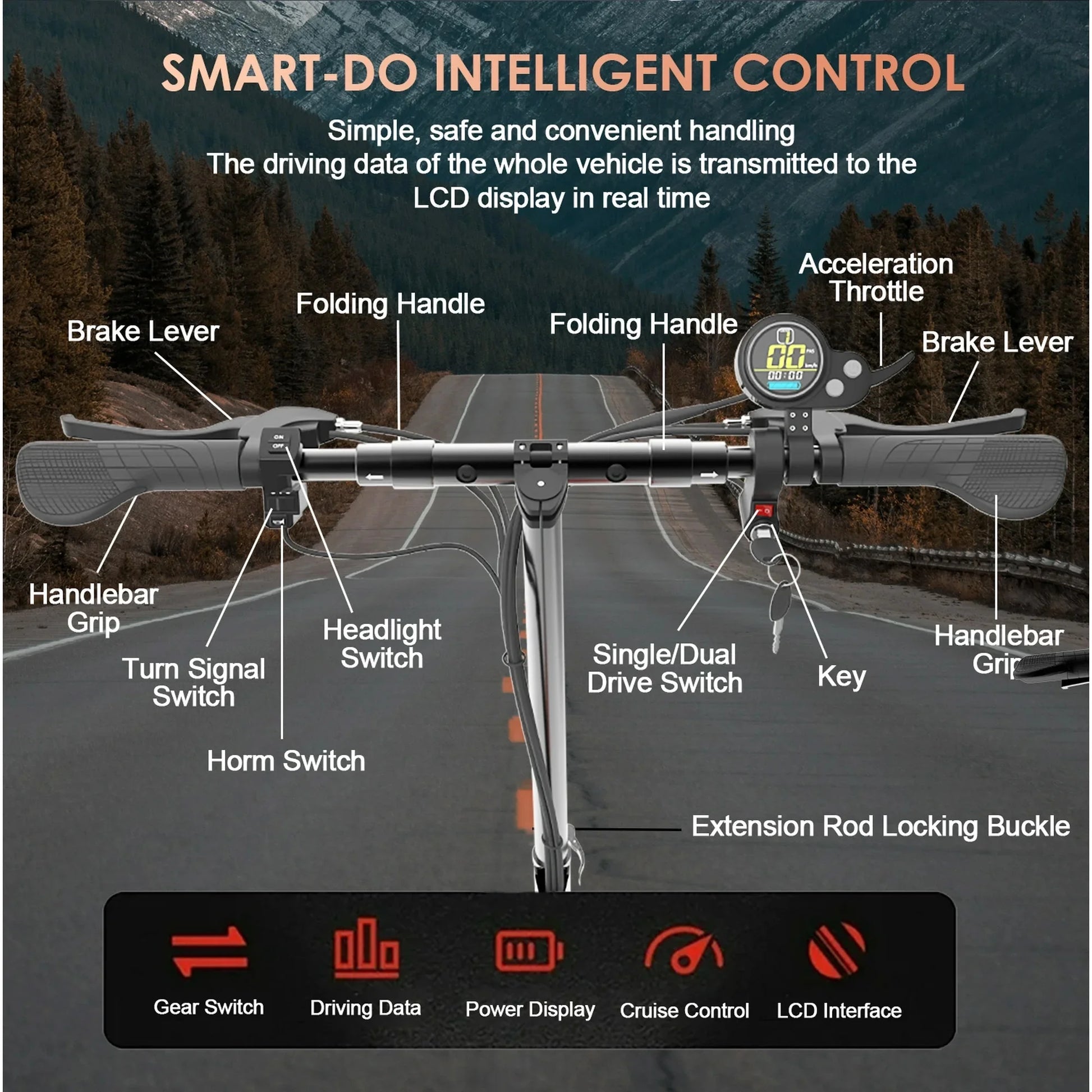 60V Adults Electric Scooter, 3200W Dual Motor up to 45Mph Speed, 50 Miles Max Range with 1200Wh Battery, Dual Disc Brake System and Shock Absorbers