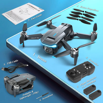 GPS Drones with Camera for Adults, F194 1080HD Foldable Lightweigh Drones Quadcopter for Beginner and Adults, Follow Me, 2 Battery.
