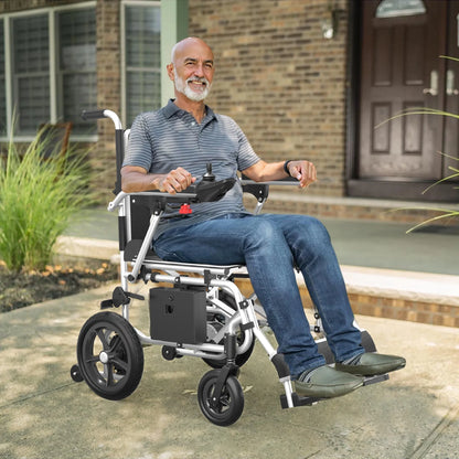 37 Lbs Electric Wheelchair 25+ Miles Long Travel Range, Foldable & Lightweight Motorized Wheelchair with Safety Features Hold up 350Lbs 8-Year Warranty, Ideal for Seniors & Travel