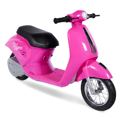 Hyper 24V Retro Electric Scooter with Easy Twist Throttle for Ages 13+, Pink