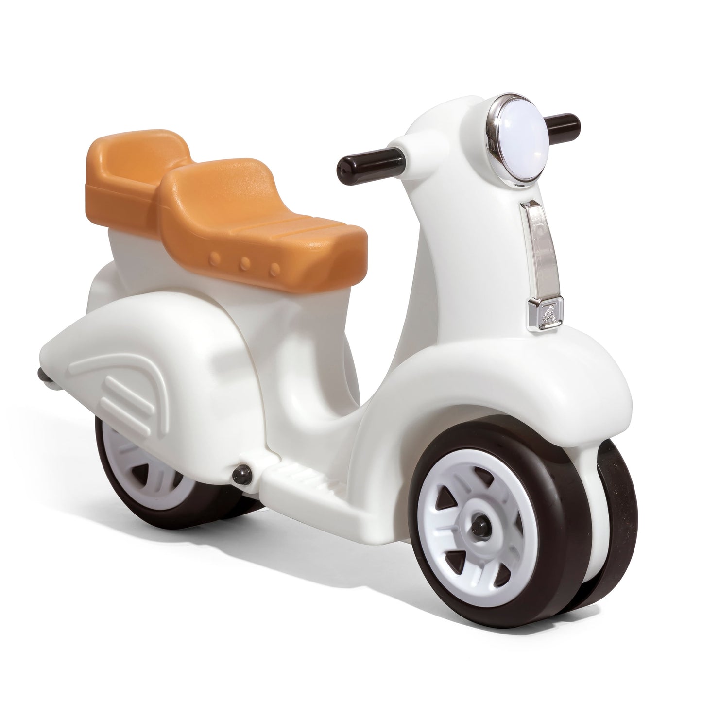 Ride along White Scooter Plastic Toddler Foot-To-Floor Riding Toy for Ages 18M-4Y