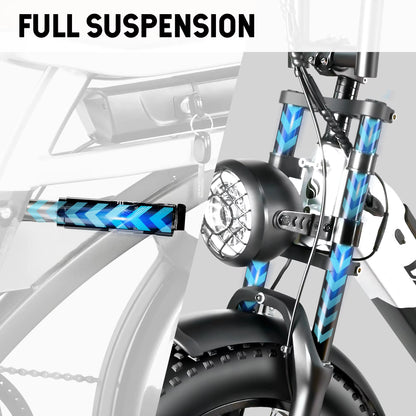 2000W Peak Cargo Electric Bike for Adults with Dual 15Ah Batteries(30Ah) Shima 7 Speed 80Miles-150Miles Long Range Electric Bike