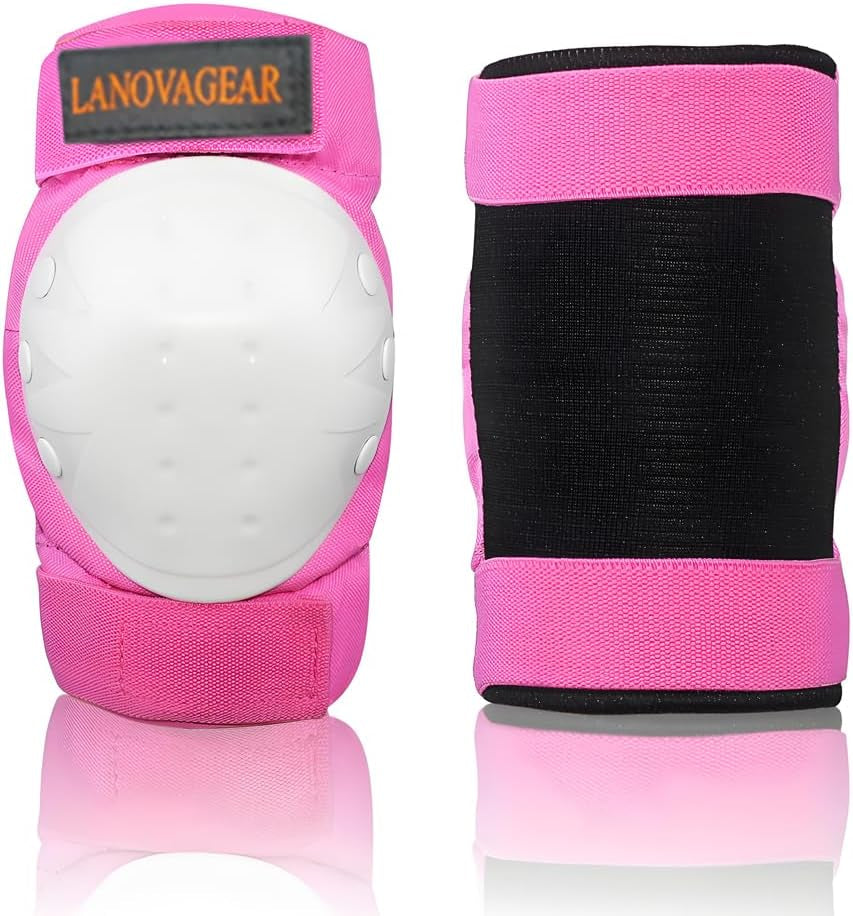 LANOVAGEAR Kids Adult Knee Elbow Pads and Wrist Guards Adjustable Safety Protective Gear Set for Cycling Skateboard Inline Skating