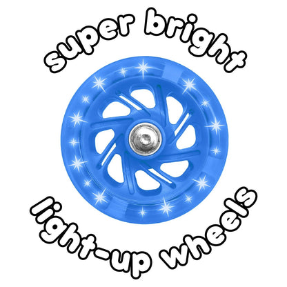 Jr 3 Wheel Scooter and Helmet Set - Blue 2+ - Light up Wheels and Adjustable Helmet