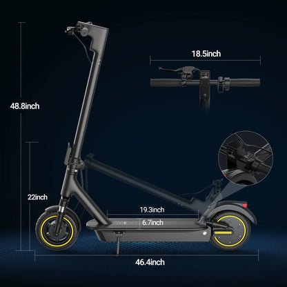 ESMAX 500W 10' Foldable Electric Scooter for Adults with Air Tire and Dual Shock Absorption, Dual Braking