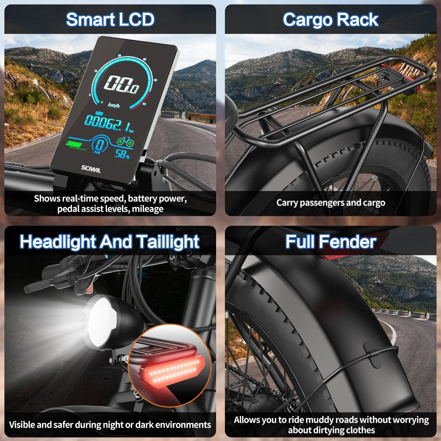 Electric Bike for Adults 26", 1000W (2000W Peak) E-Mountain Bike 48V 13AH UL2849