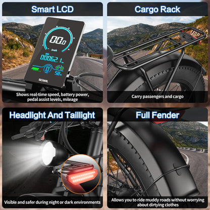 Electric Bike for Adults 26", 1000W (2000W Peak) E-Mountain Bike 48V 13AH UL2849