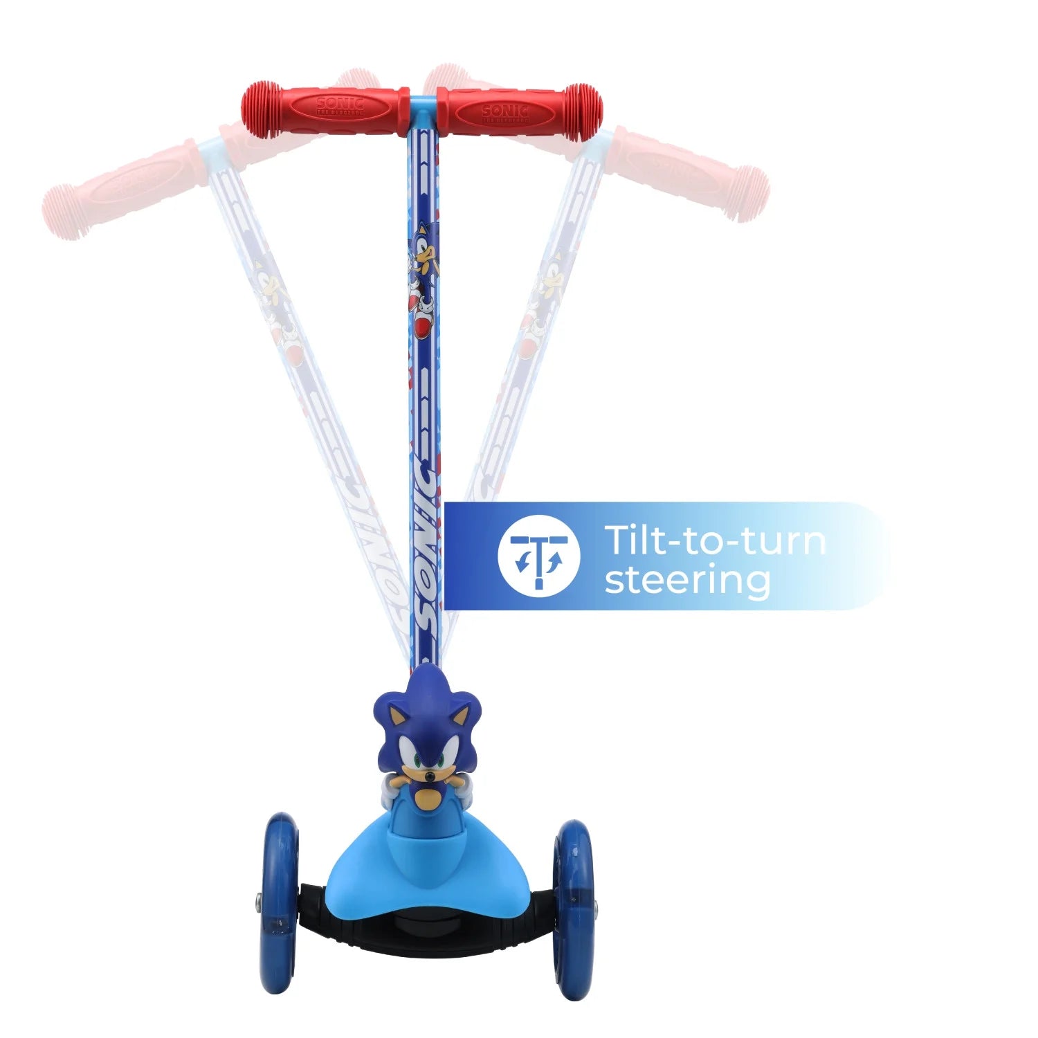 Ride-N-Glide Buddies 3D Toddler Scooter, 3 Wheel Scooter for Kids Ages 3+, Blue