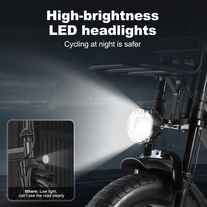 Electric Bike for Adults, 750W Ebike with 48V 20Ah Battery, 31MPH Electric Bicycles, 20'' Fat Tire Ebike, Hydraulic Brake Mountain Bike, 7 Speed Bicicleta Eléctrica Para Adultos, E-Bike UL2849