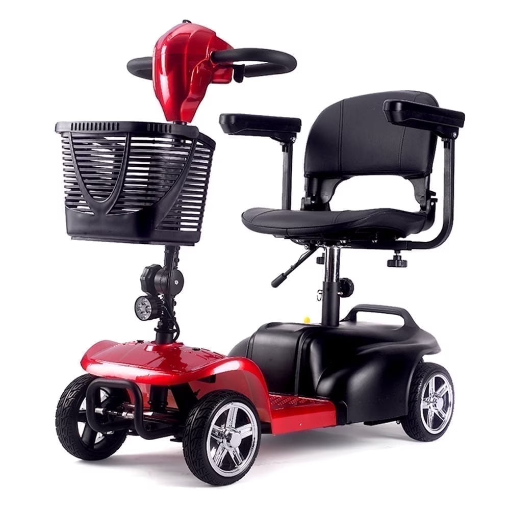 Mobility Scooter,Folding 4 Wheels Mobility Scooters for Seniors,Replacement Electric Wheelchair,42X37X19In,110Lbs,Red