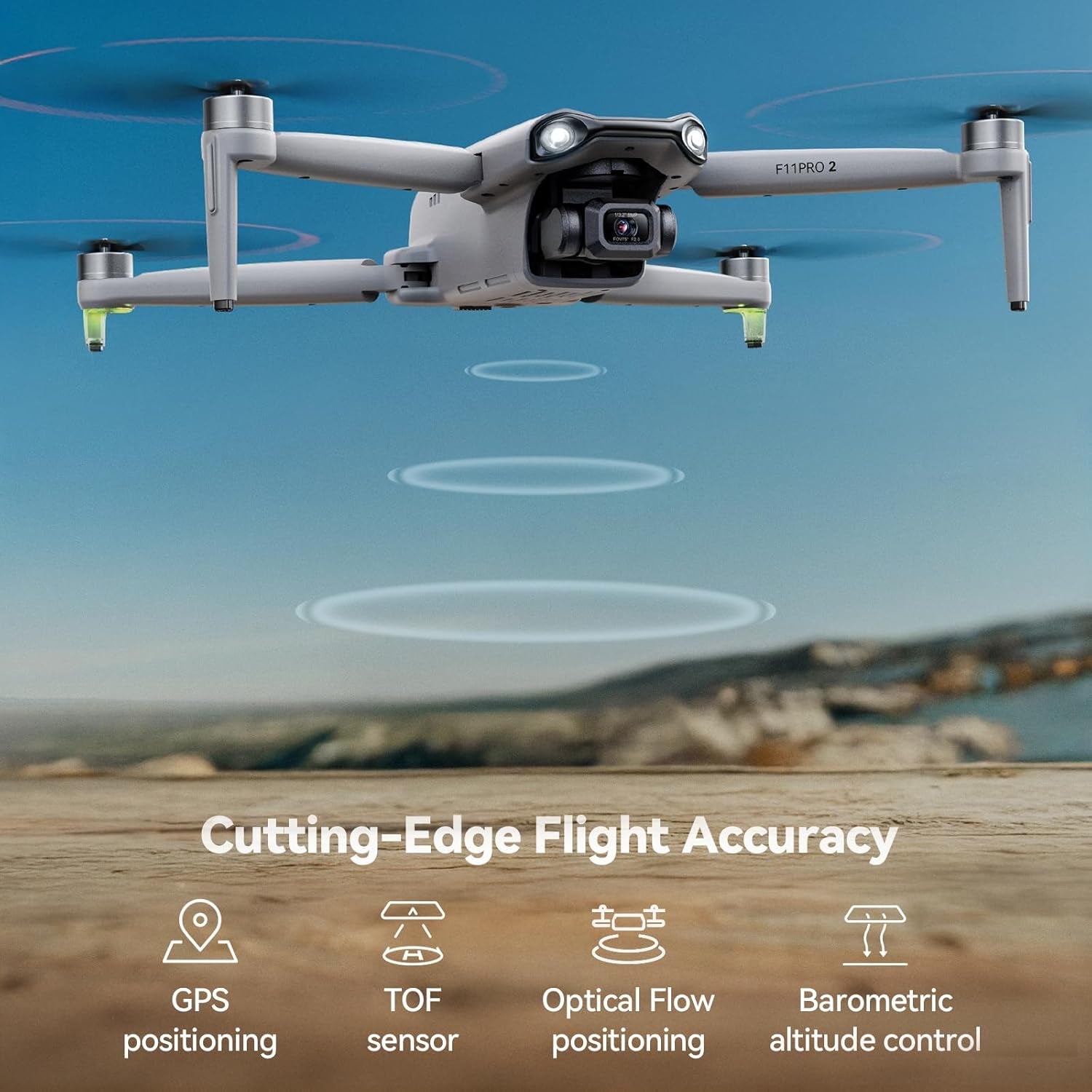 F11PRO 2 Drone with 6K Camera for Adults, 3-Axis Gimbal, 4K/30Fps Video, 70-Min Flight Time with 2 Batteries, 10000Ft FPV Transmission Professional Drone, Auto Return, Beginner Mode