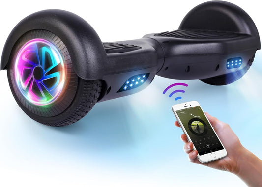 Self Balance Scooter,6.5" Two-Wheel Self-Balancing Hover Board with Bluetooth Speakers and Fashion LED Lights for Kids and Adults