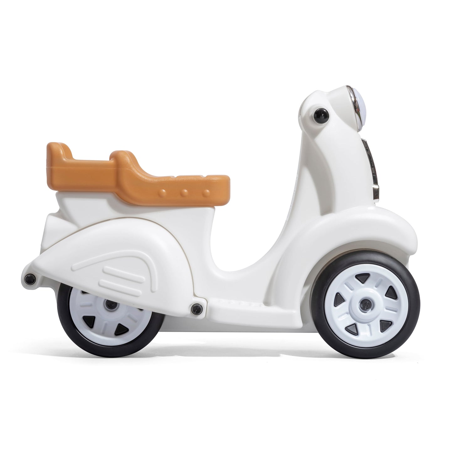 Ride along White Scooter Plastic Toddler Foot-To-Floor Riding Toy for Ages 18M-4Y