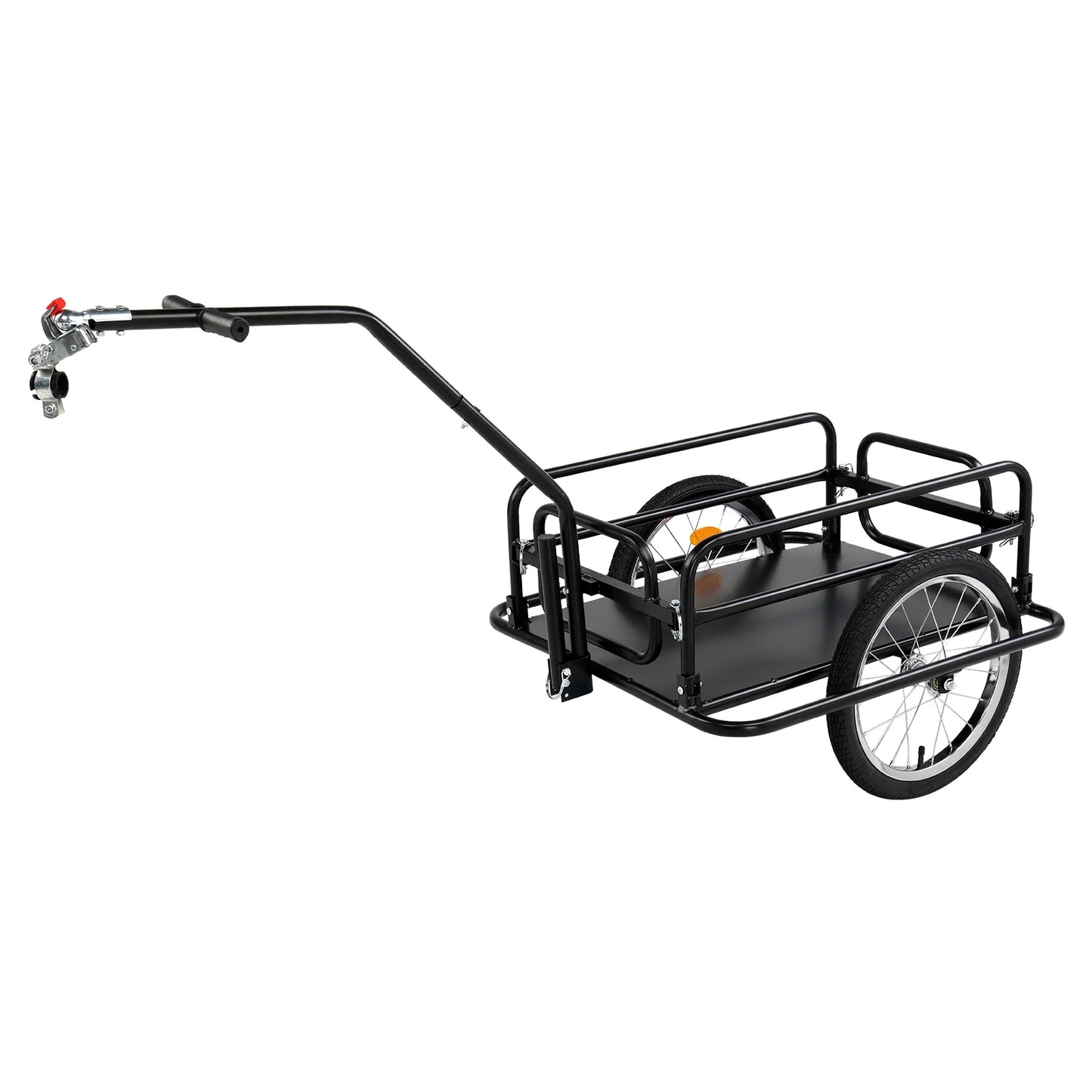 Bike Cargo Trailer, Steel Bicycle Cart, Quick Release Scooter Sports, Black