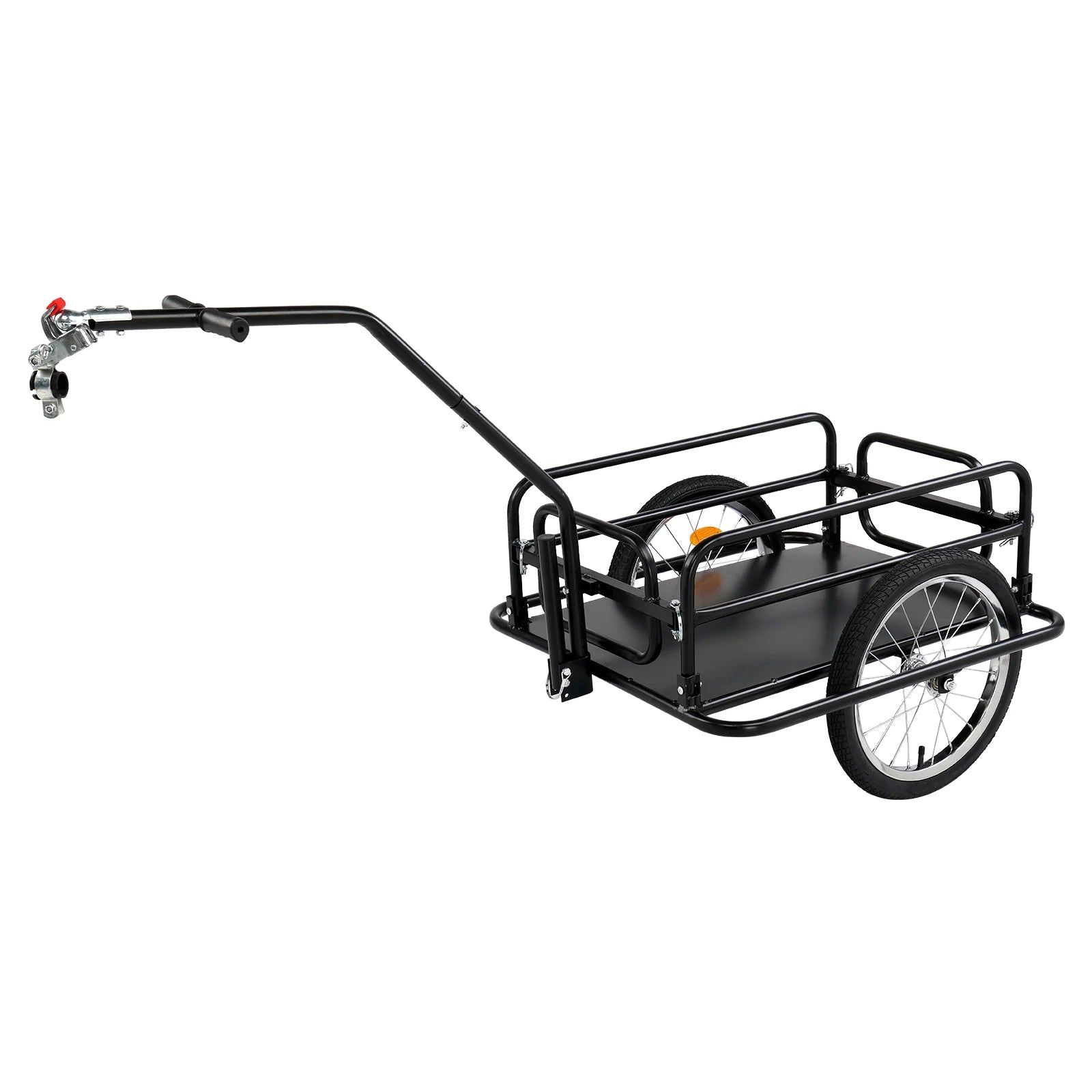 Bike Cargo Trailer, Steel Bicycle Cart, Quick Release Scooter Sports, Black