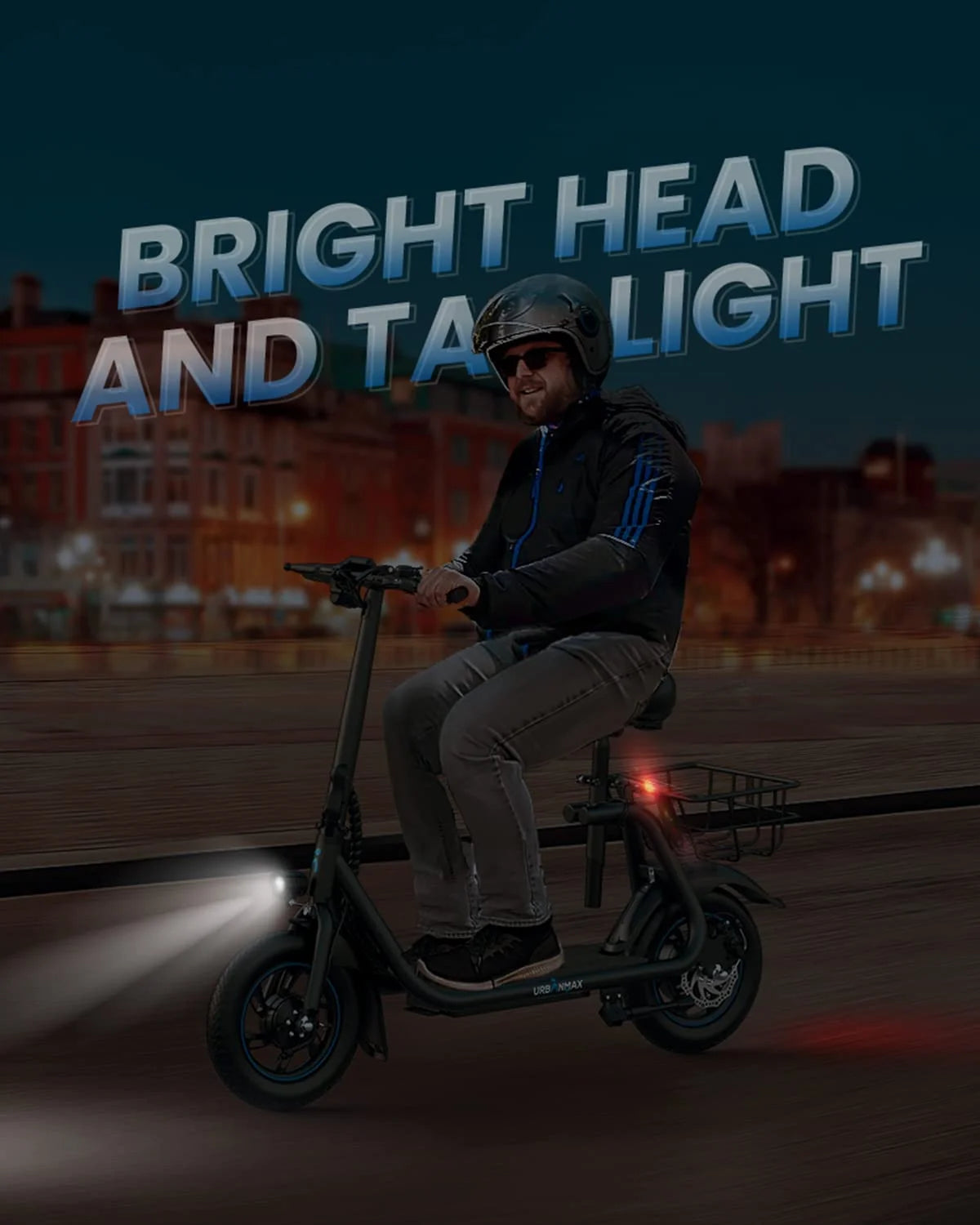 C1 Electric Scooter with Seat, 450W Powerful Motor up to 22 Miles Range, Folding Electric Scooter for Adult Max Speed 15.5Mph, Electric Scooter-Blackfor Commuting with Basket