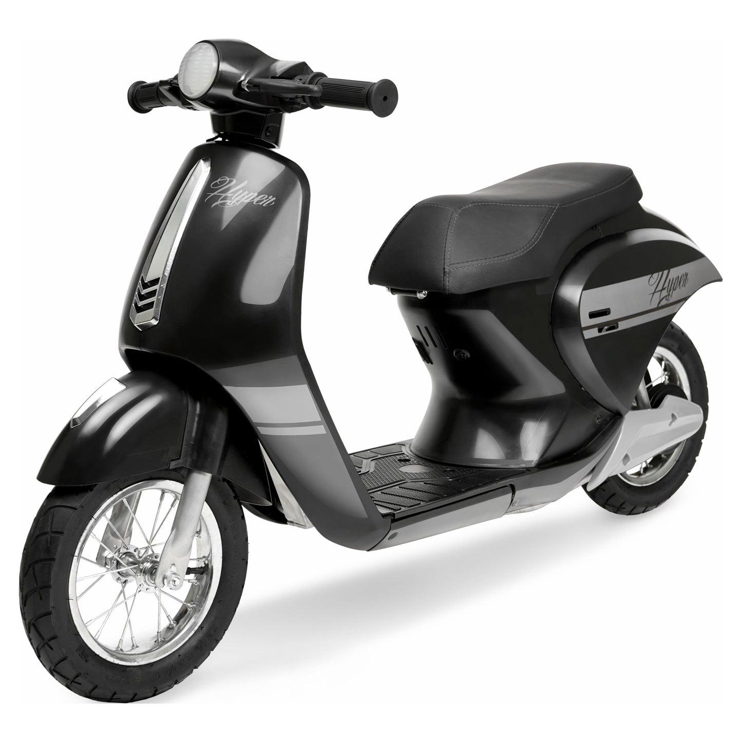 24V Retro Scooter with Easy Twist Throttle, for Ages 13 and Up, Black, Max Speed 14 Mph