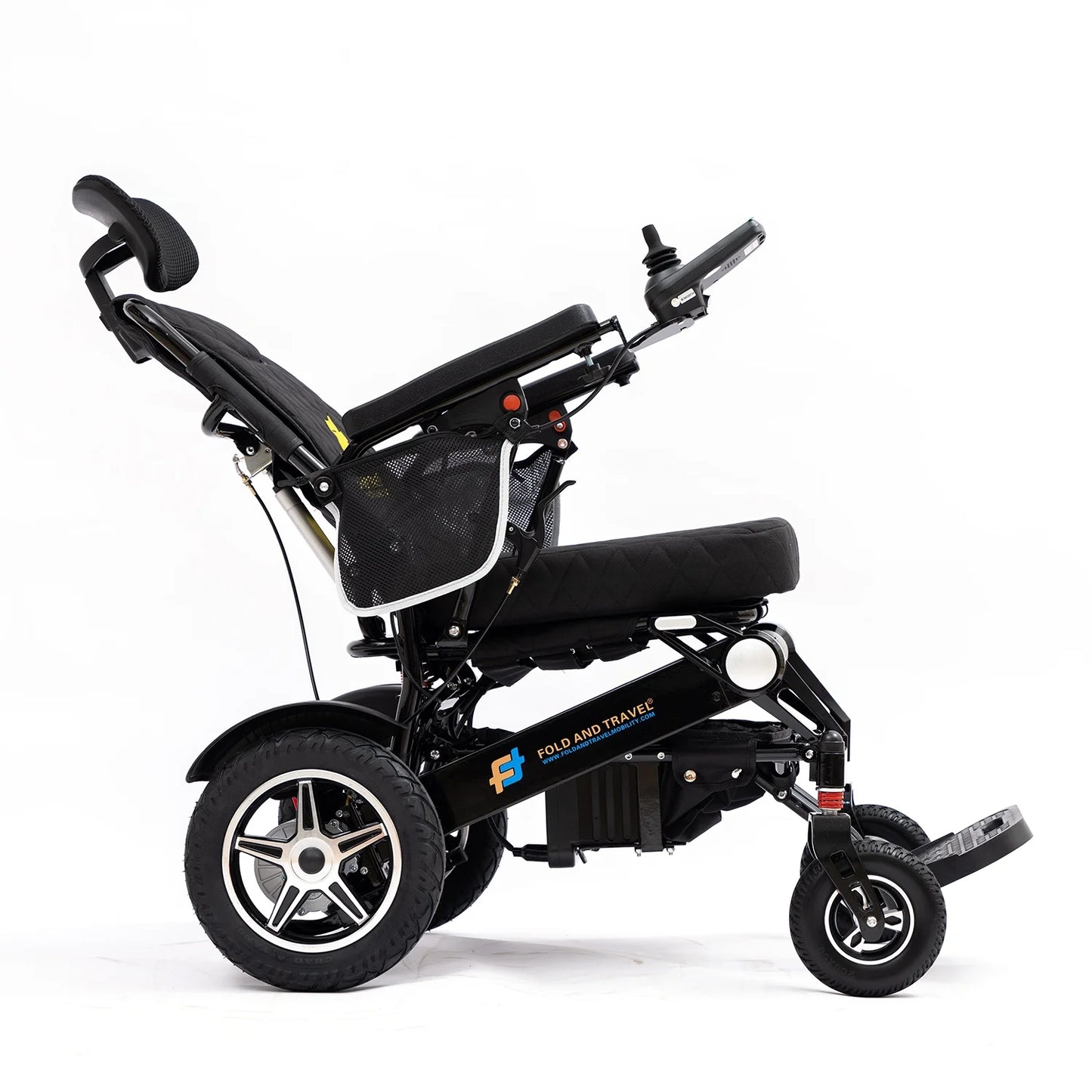Manual Reclining Electric Wheelchair Lightweight Power Wheel Chair BLACK