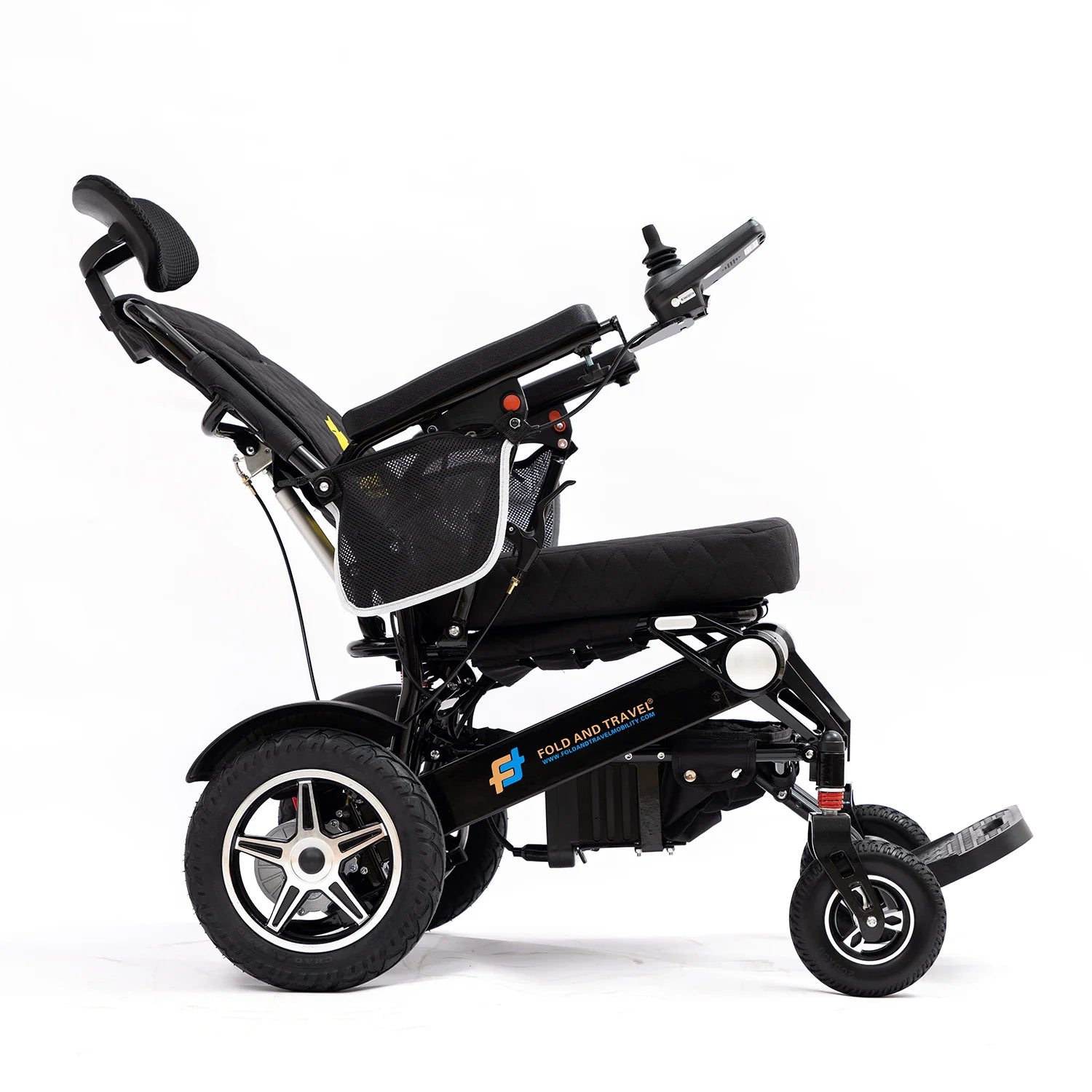 Manual Reclining Electric Wheelchair Lightweight Power Wheel Chair BLACK