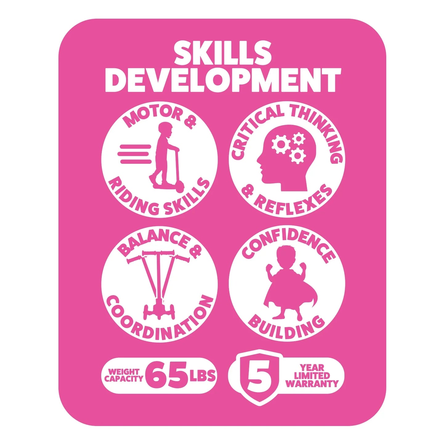 Jr 3 Wheel Scooter & Helmet - Pink 3+ - Super-Bright Light up Wheels - Unisex