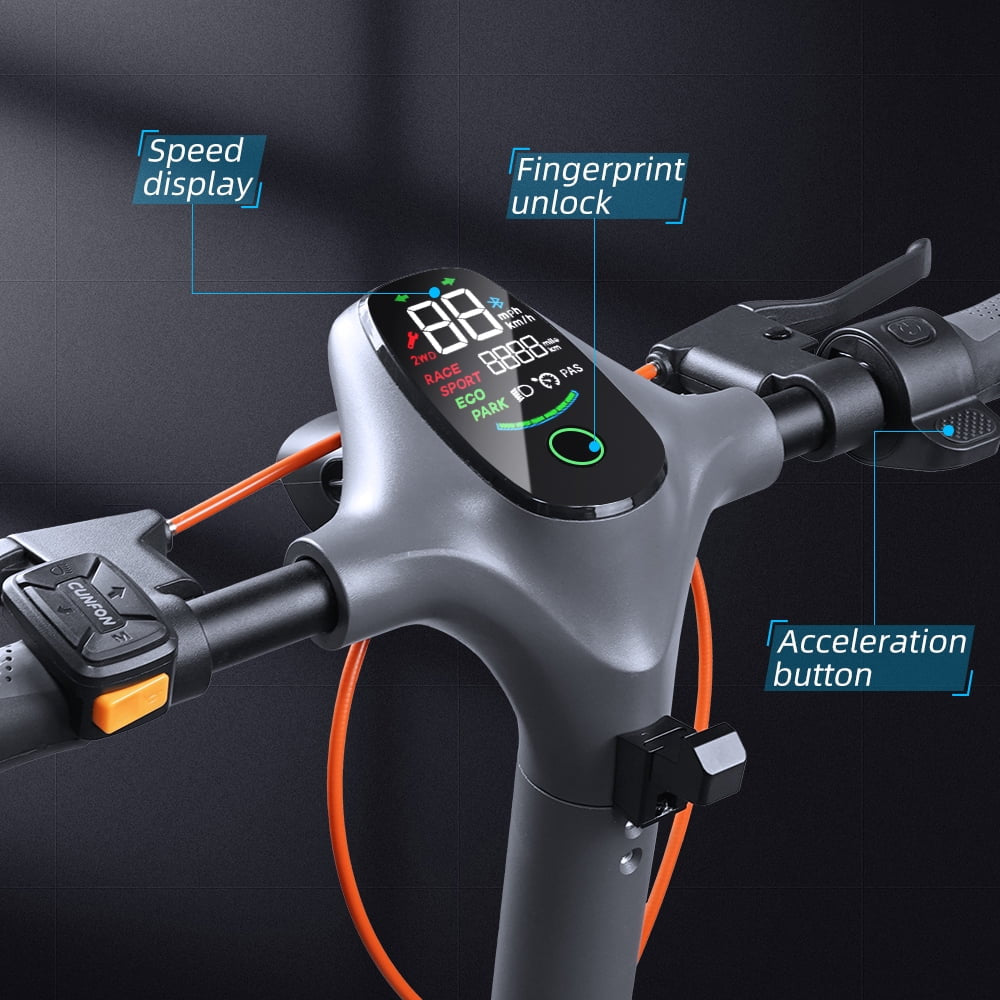 Electric Scooter Adult with 1200W Motor Folding E-Scooter, 50 Mile Range, 10.5" off Road Tires，Max Limited 31Mph，Fingerprint Unlock and App Controller