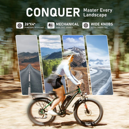 EB26 Electric Bike for Adults Set of 2, 26" Fat Tire E-Mountain Bicycle, 750W Dual Motor 48V 15Ah 7-Speed Ebike UL2849