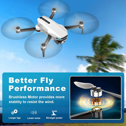 GPS Drone with Camera for Adults, 2K HD GPS Drones with Auto Return, Follow Me, Circle Fly, Waypoint Fly, Optical Flow, Brushless Motor, Foldable 5G Transmission FPV Quadcopter