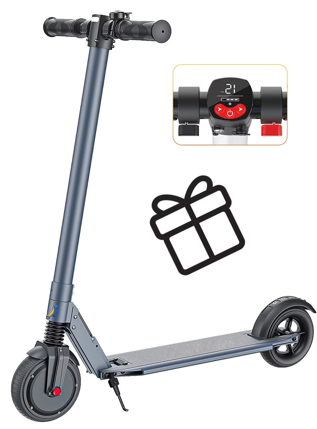 Electric Scooter for Adults & Teens, 15 Miles Range & 15 Mph, 250W Adult Electric Scooter with LED Display and Braking System, Foldable Commute E Scooter,Blue