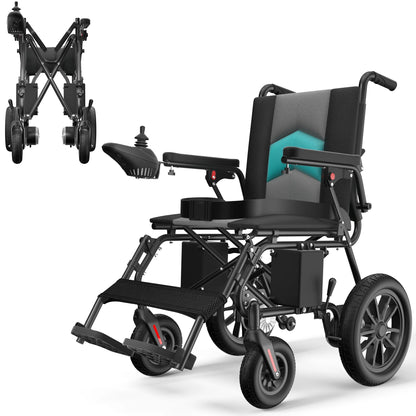 Electric Wheelchair, 20+ Miles Long-Range (350LBS) Lightweight Portable Electric Wheelchair for Adults, Smart Motorized Mobility Scooter with 360° Joystick, 8-Yeas Warranty