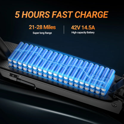 ESMAX 500W 10' Foldable Electric Scooter for Adults with Air Tire and Dual Shock Absorption, Dual Braking