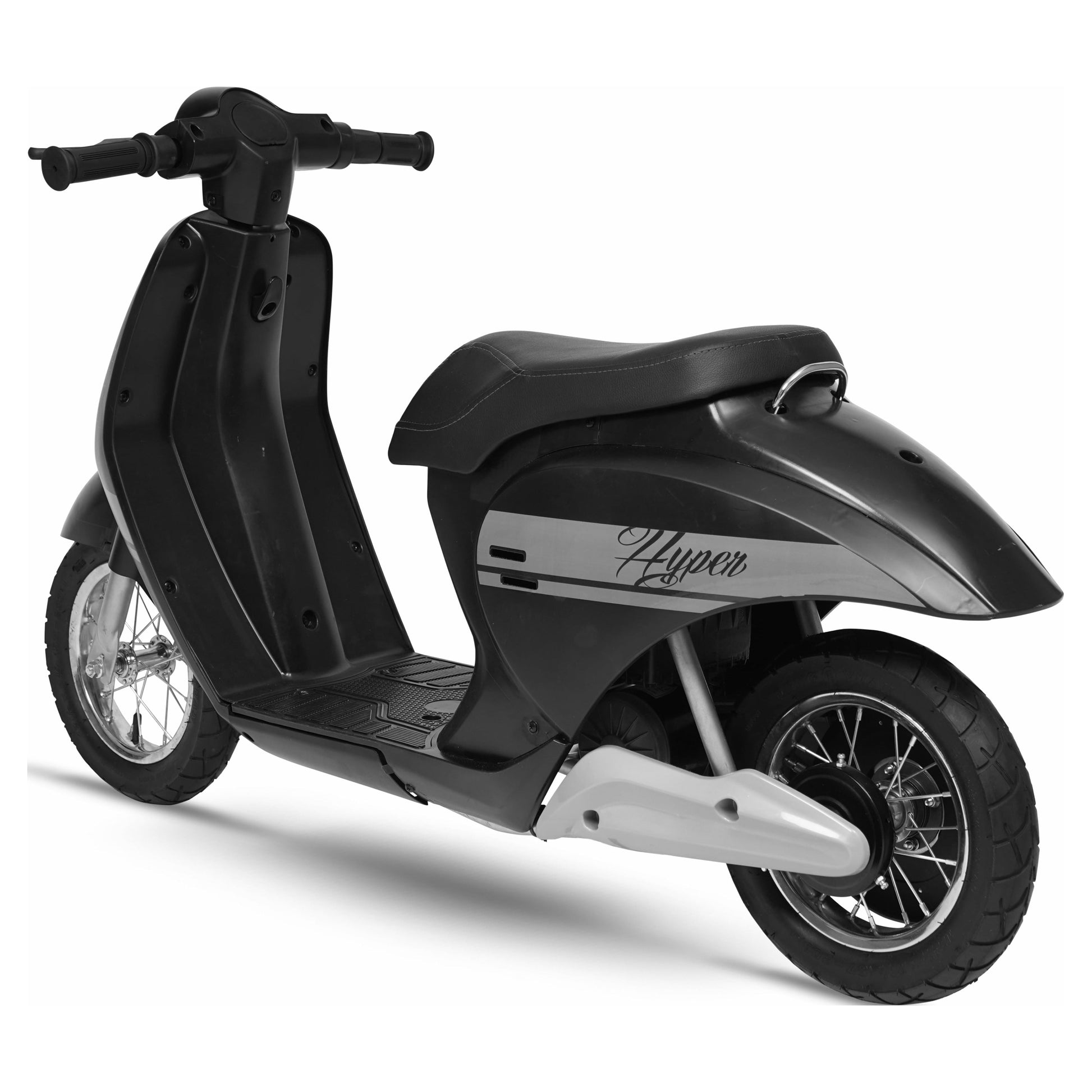 24V Retro Scooter with Easy Twist Throttle, for Ages 13 and Up, Black, Max Speed 14 Mph