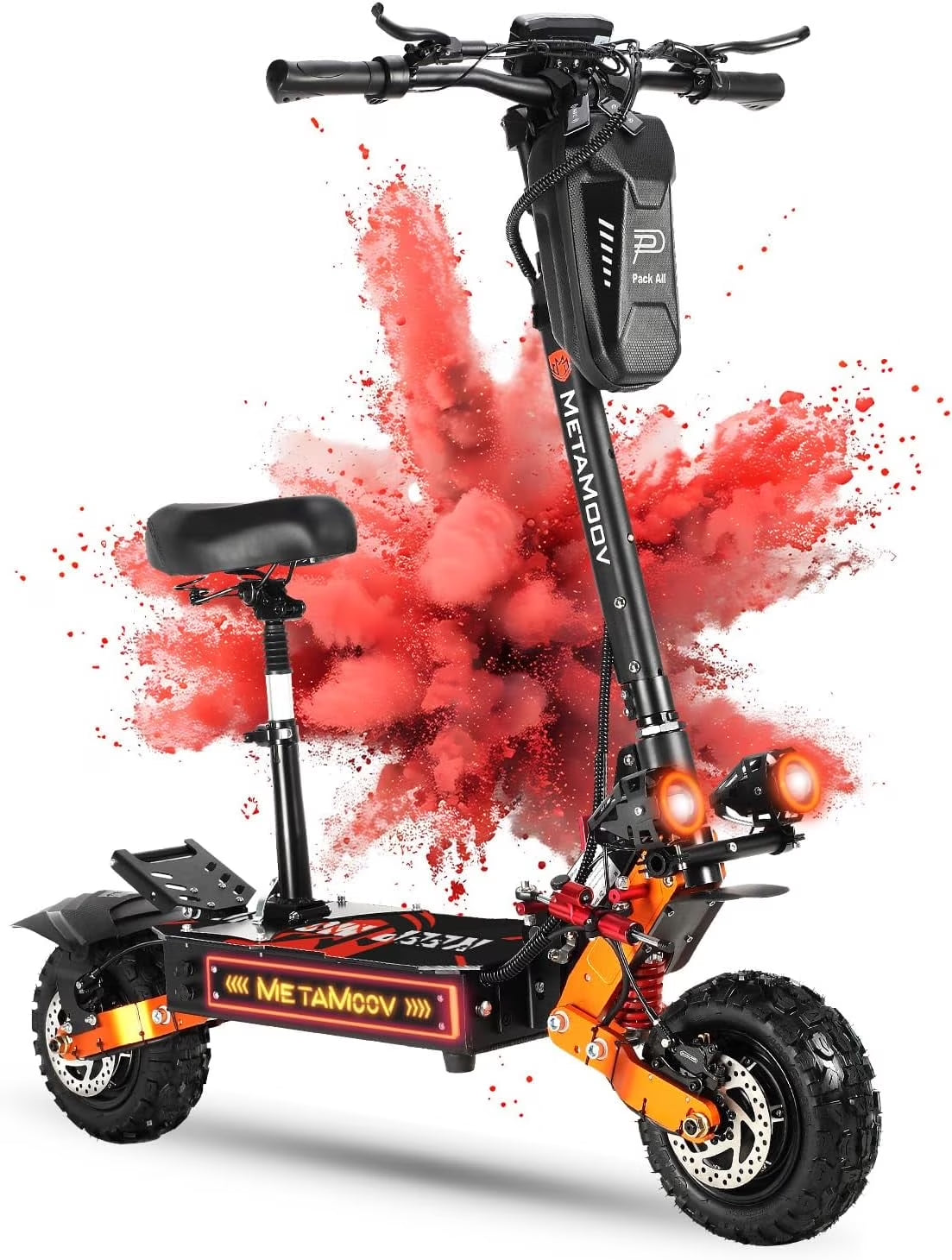 ZO01 plus 6000W Electric Scooter Dual Motors, 52MPH 60 Miles Long Range,11"Off-Road Tire with Seat for Adults