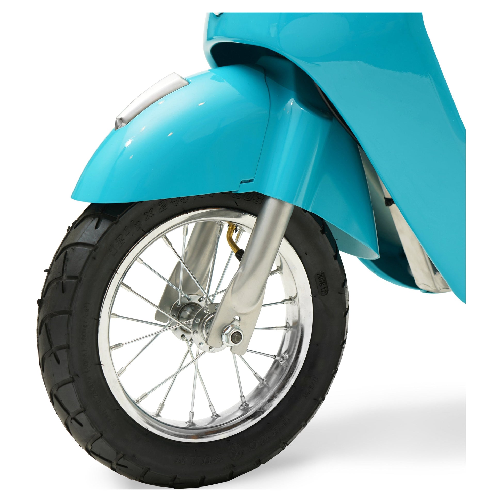 24V  Retro Electric Scooter, Easy Twist Throttle, Blue, Ages 13+, Including Teens, Tweens