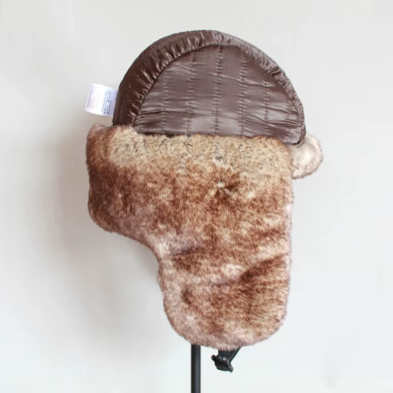 Winter Bomber Hat for Men Faux Fur Russian Hat Ushanka Women Thick Warm Cap with Ear Flaps