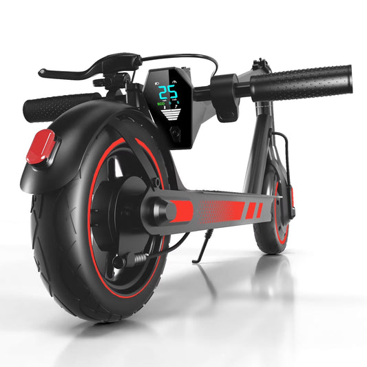 Electric Scooter for Adults, 500W Motor, 10"Air Tires, up to 22 MPH and 22-28 Miles Range, Foldable Commuter E Scooter with Drum Braking System and Smart APP Control Red