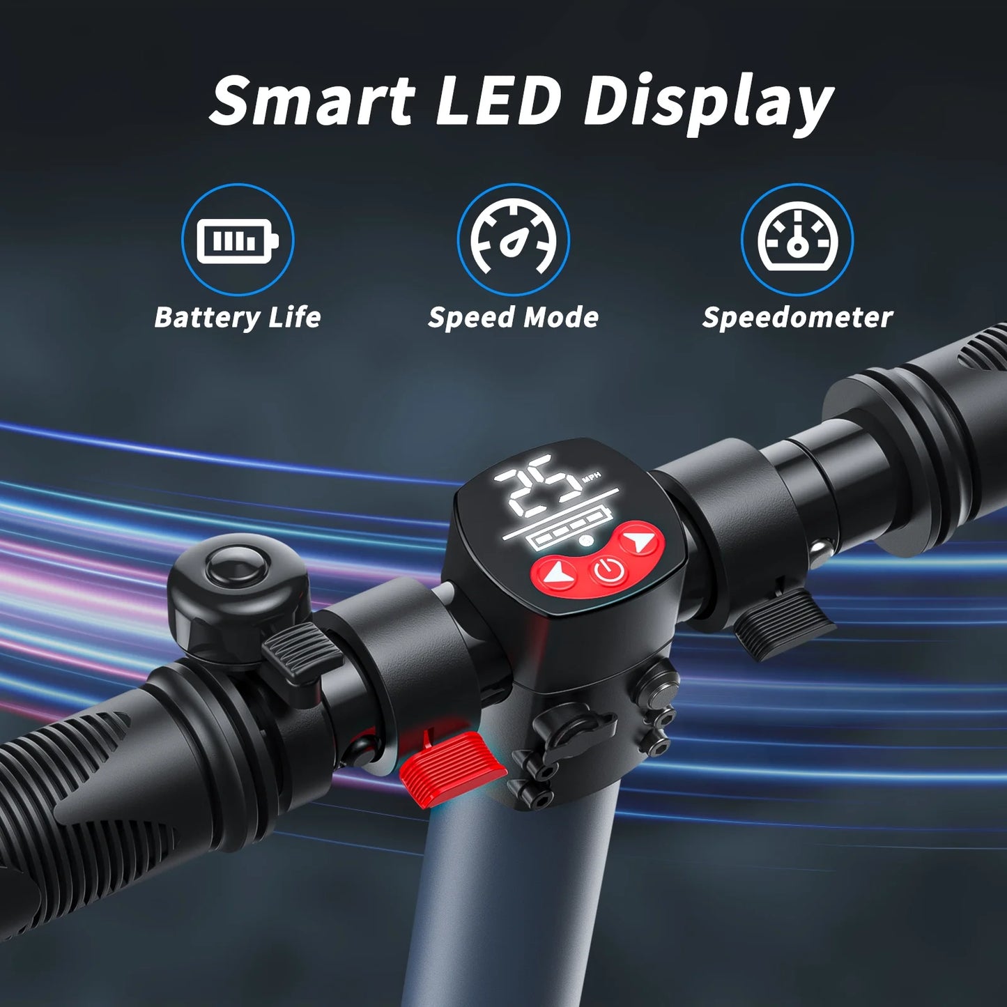 Electric Scooter for Adults & Teens, 15 Miles Range & 15 Mph, 250W Adult Electric Scooter with LED Display and Braking System, Foldable Commute E Scooter,Blue