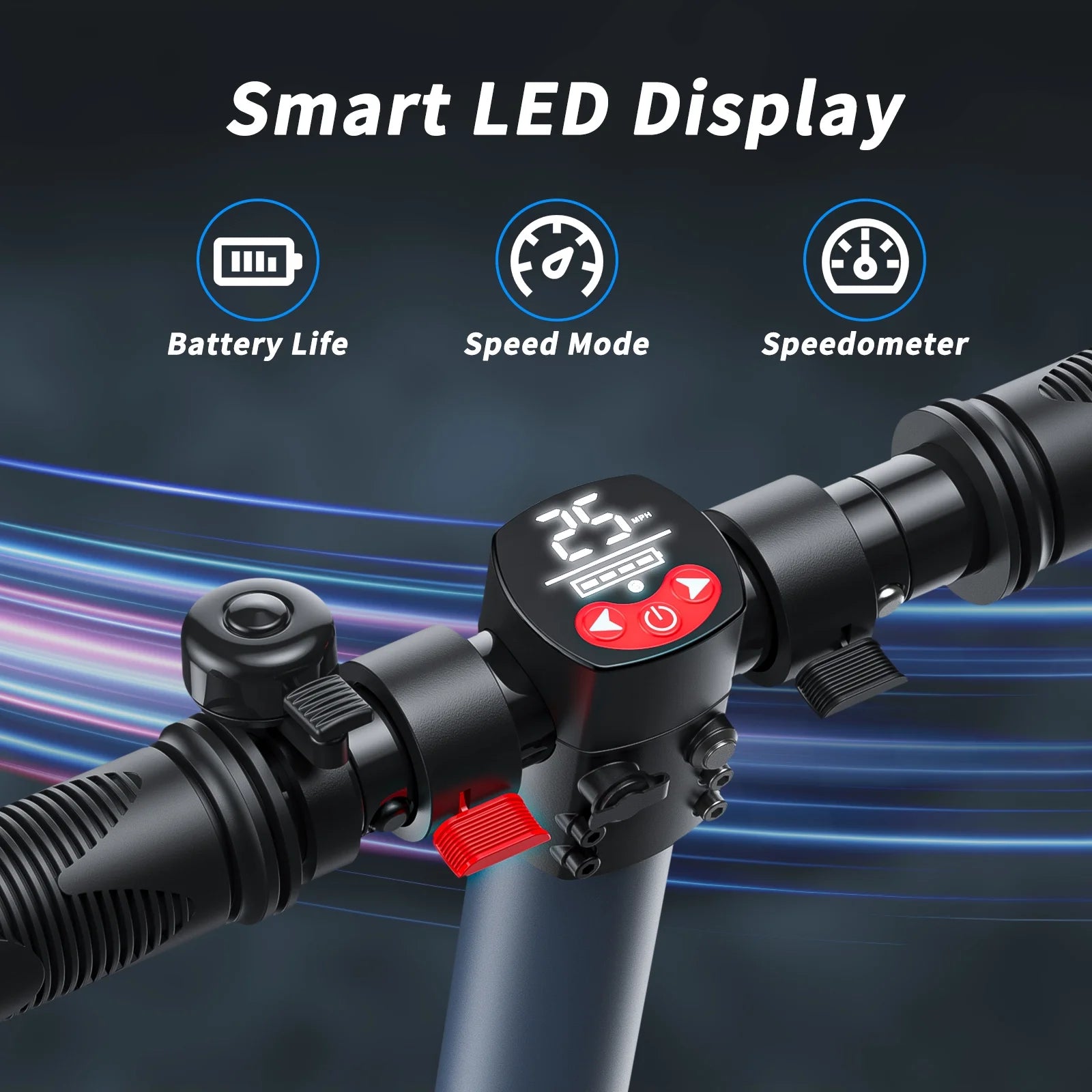 Electric Scooter for Adults & Teens, 15 Miles Range & 15 Mph, 250W Adult Electric Scooter with LED Display and Braking System, Foldable Commute E Scooter,Blue